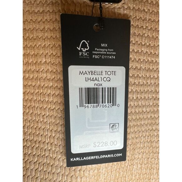 NWT Karl Lagerfeld Maybelle Straw Tote - Picture 6 of 6